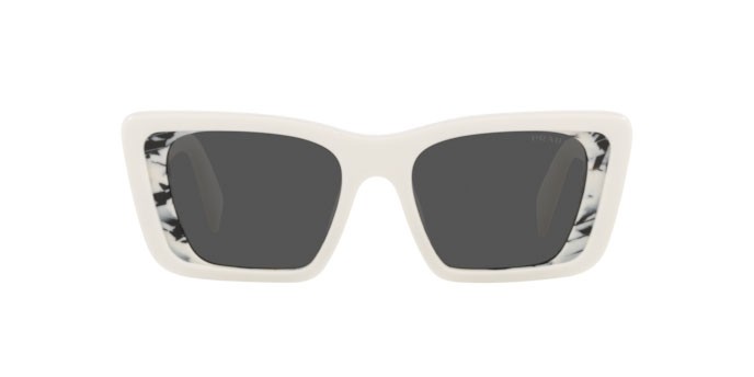 Sonnenbrillen Prada Symbole PR 08YS (02V5S0) farbe white/havana black form schmetterling gläser dark grey