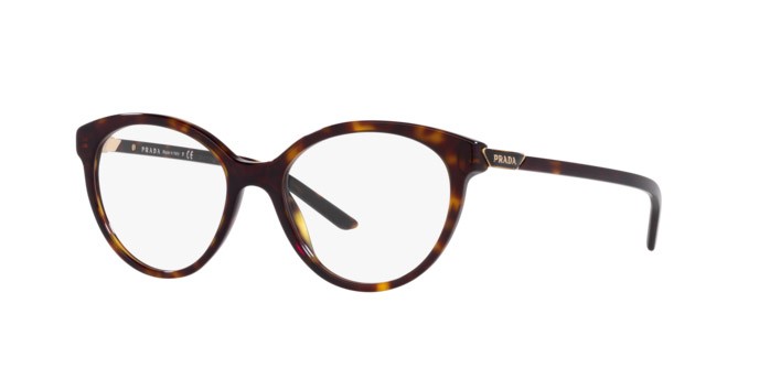 Eyeglasses Prada PR 08YV (2AU1O1) color tortoise shape oval lenses demo lens