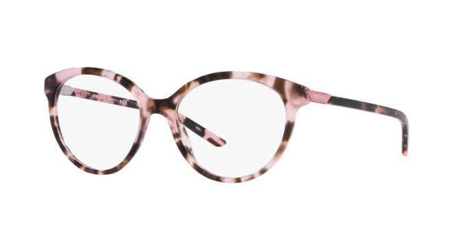 Eyeglasses Prada PR 08YV (ROJ1O1) color orchid tortoise shape oval lenses demo lens