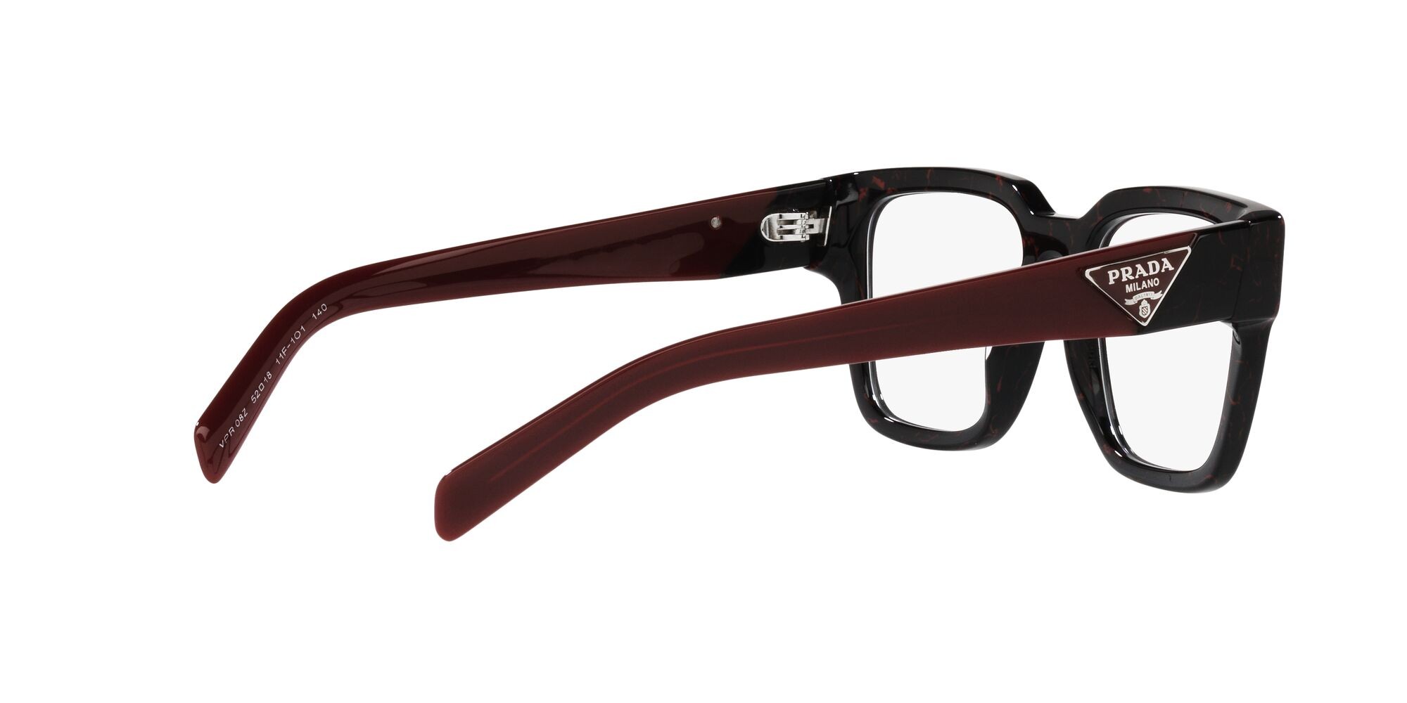 Eyeglasses Prada PR 08ZV (11F1O1) color etruscan black marble shape square lenses lente demo