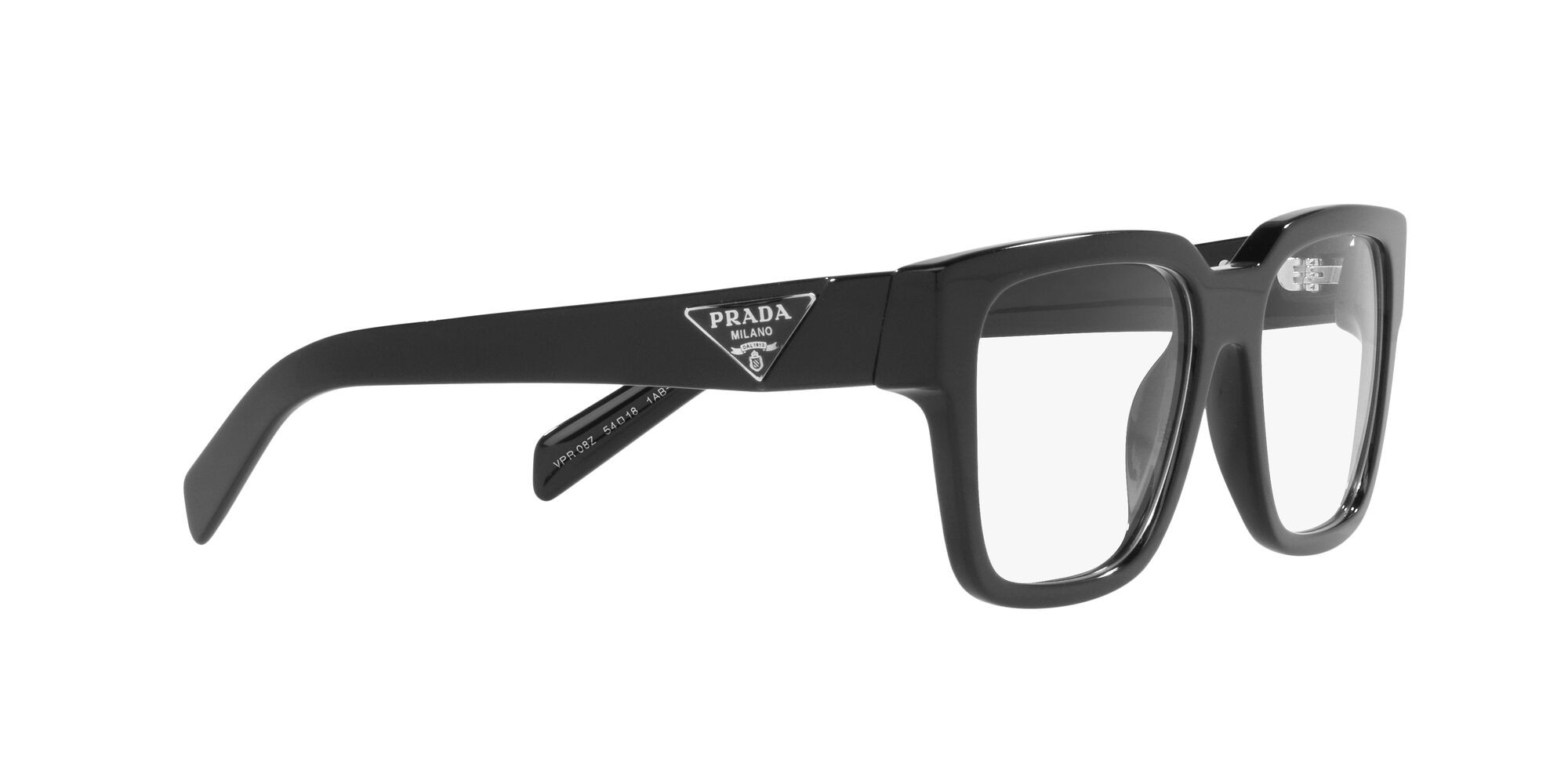 Eyeglasses Prada PR 08ZV (1AB1O1) color nero shape square lenses lente demo