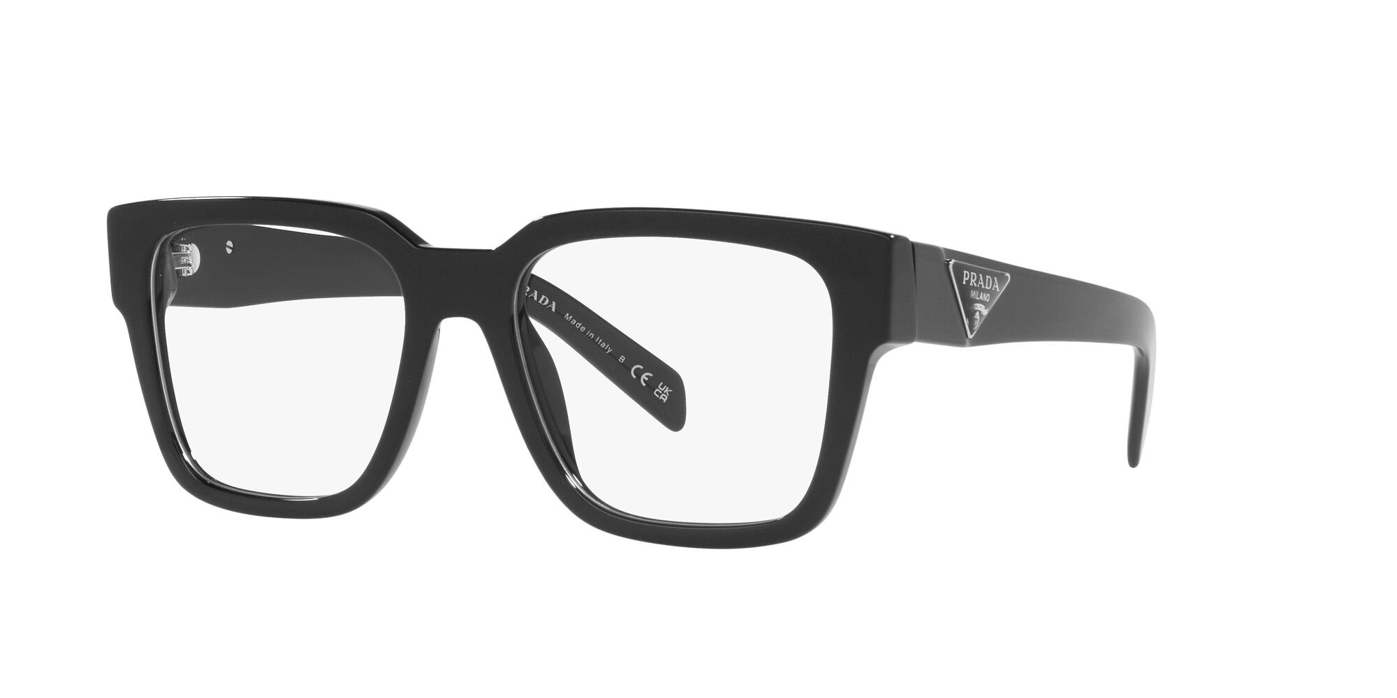 Eyeglasses Prada PR 08ZV (1AB1O1) color nero shape square lenses lente demo
