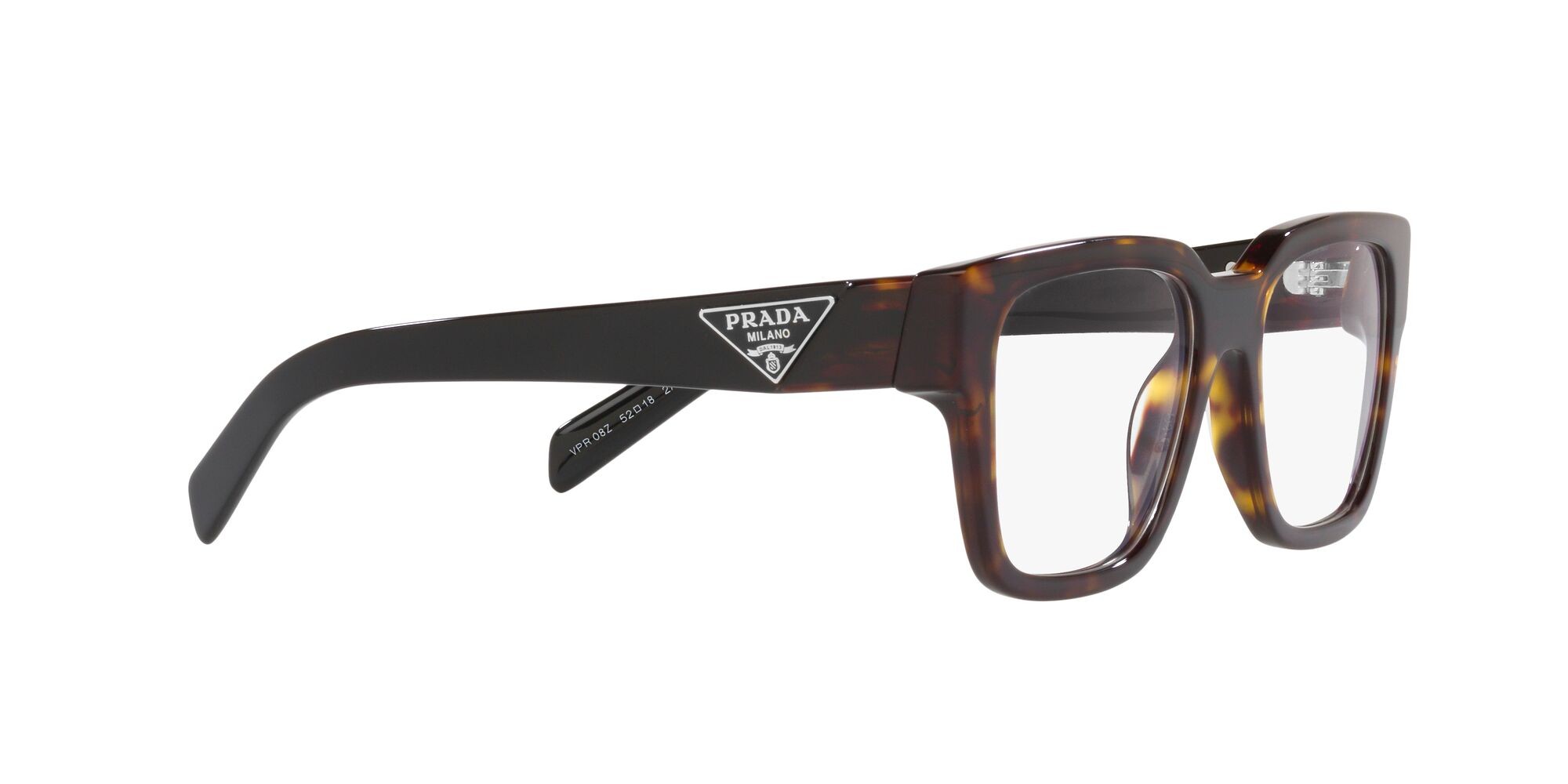Eyeglasses Prada PR 08ZV (2AU1O1) color tartarugato shape square lenses lente demo