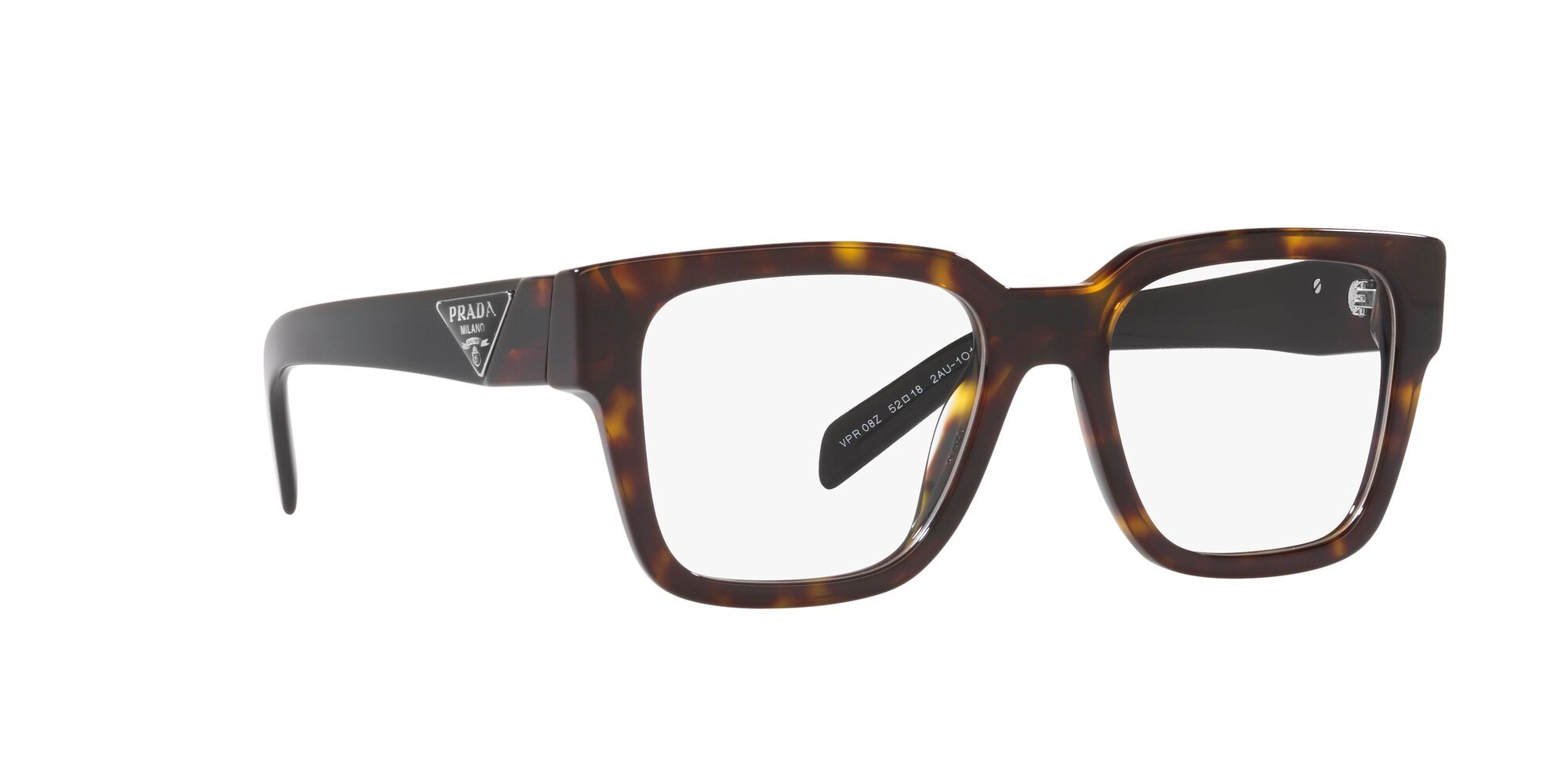 Eyeglasses Prada PR 08ZV (2AU1O1) color tartarugato shape square lenses lente demo