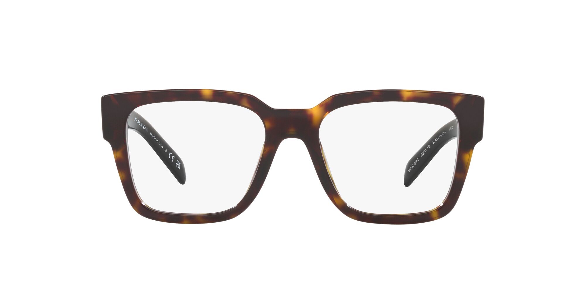 Eyeglasses Prada PR 08ZV (2AU1O1) color tartarugato shape square lenses lente demo