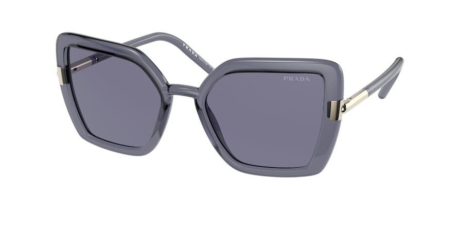 Sonnenbrillen Prada PR 09WS (06M420) farbe crystal bluette form schmetterling gläser blue
