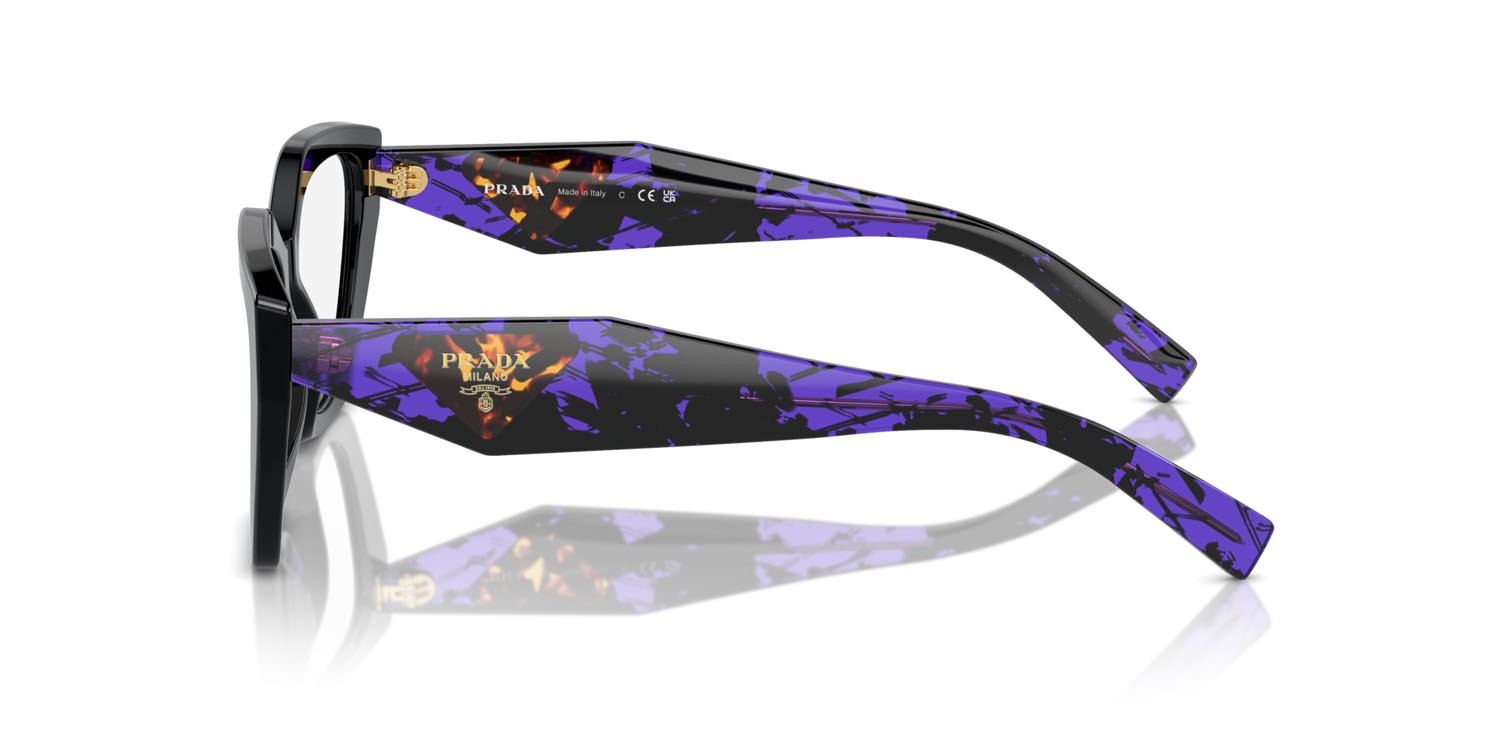 Eyeglasses Prada PR 09YV (19S1O1) color nero shape irregular lenses lente demo