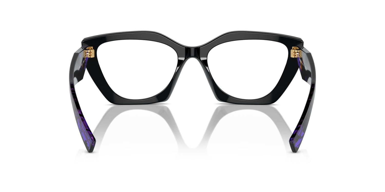 Eyeglasses Prada PR 09YV (19S1O1) color nero shape irregular lenses lente demo