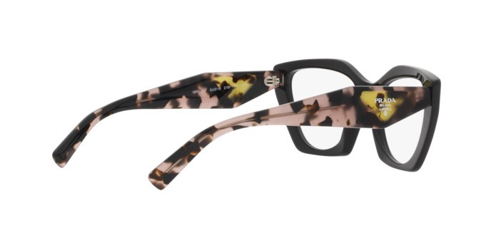 Eyeglasses Prada PR 09YV (21B1O1) color black shape irregular lenses demo lens