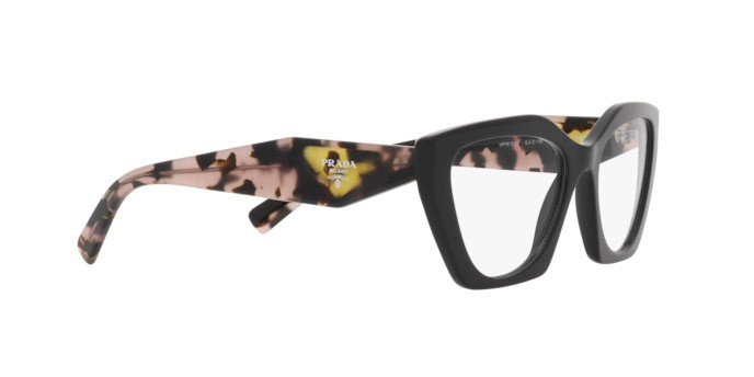 Eyeglasses Prada PR 09YV (21B1O1) color black shape irregular lenses demo lens