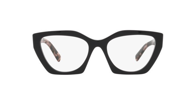 Eyeglasses Prada PR 09YV (21B1O1) color black shape irregular lenses demo lens