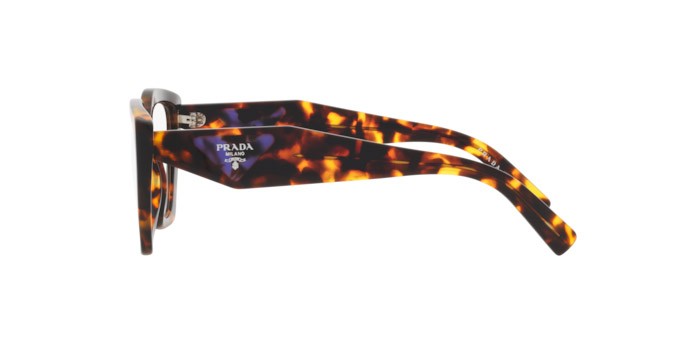 Eyeglasses Prada PR 09YV (VAU1O1) color honey tortoise shape irregular lenses demo lens