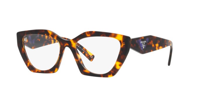 Eyeglasses Prada PR 09YV (VAU1O1) color honey tortoise shape irregular lenses demo lens