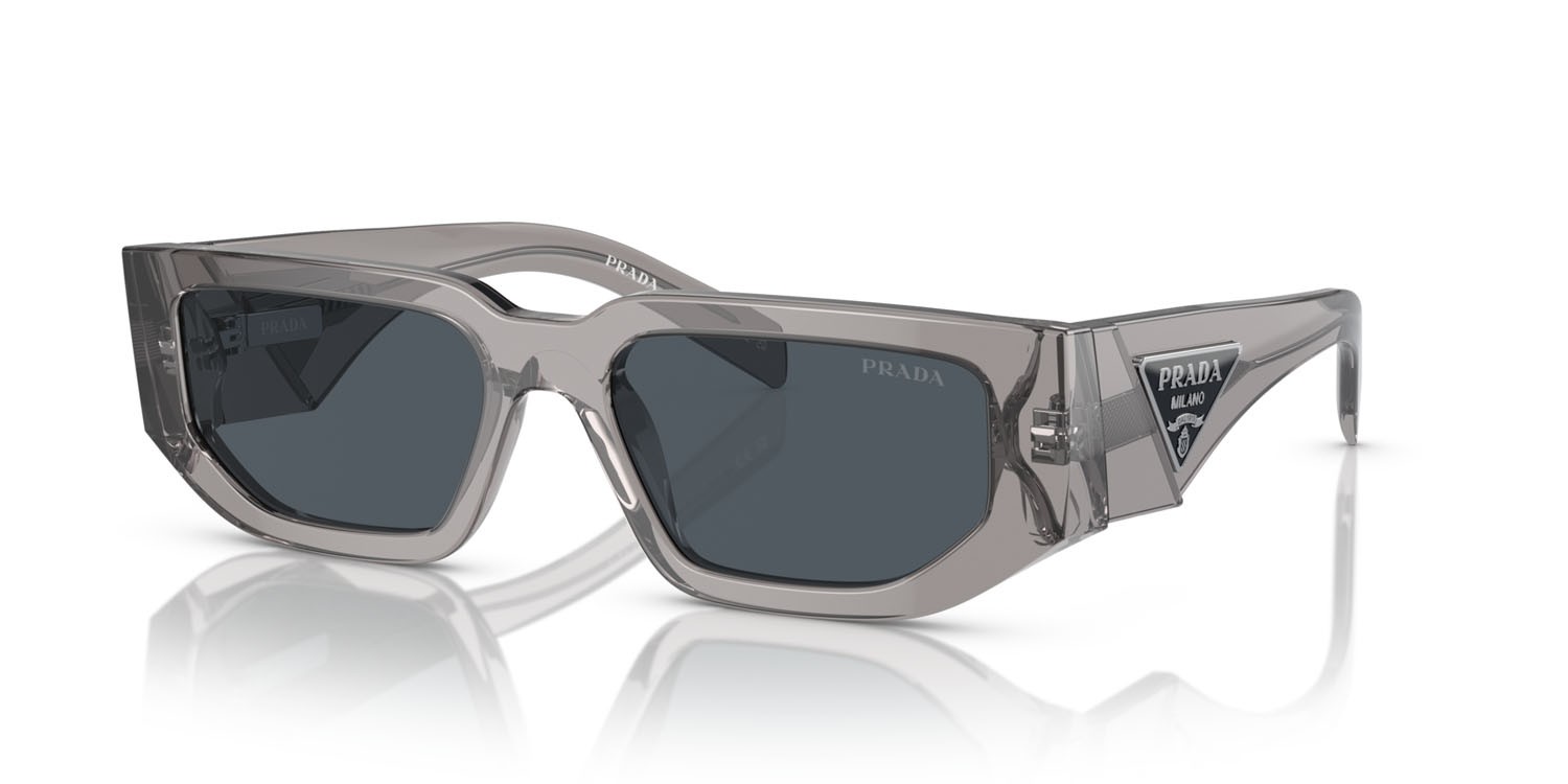 Sunglasses Prada PR 09ZS (18S09T) color transparent asphalt shape rectangle lenses grigio scuro