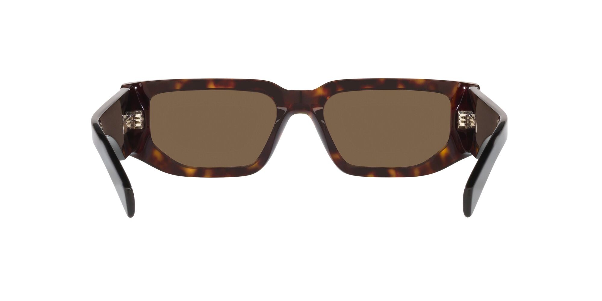 Sunglasses Prada PR 09ZS (2AU06B) color tartarugato shape rectangle lenses marrone scuro