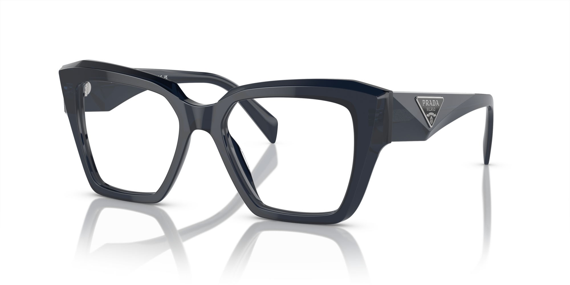 Eyeglasses Prada PR 09ZV (08Q1O1) color blu trasparente shape square lenses lente demo