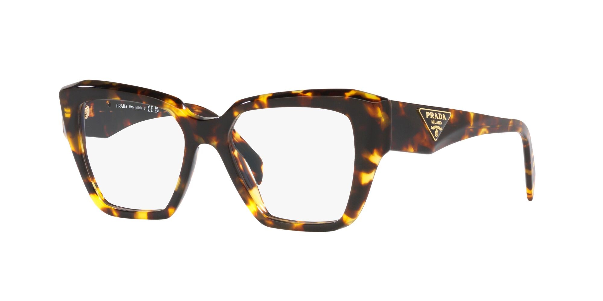 Eyeglasses Prada PR 09ZV (VAU1O1) color miele tartarugato shape square lenses lente demo