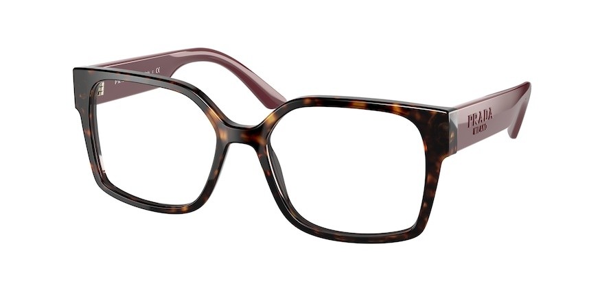 Eyeglasses Prada PR 10WV (2AU1O1) color dark havana shape rectangle lenses demo lens