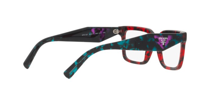 Eyeglasses Prada PR 10YV (09Z1O1) color scarlet tortoise shape square lenses demo lens