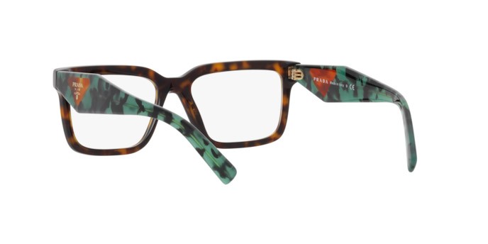 Eyeglasses Prada PR 10YV (2AU1O1) color tortoise shape square lenses demo lens