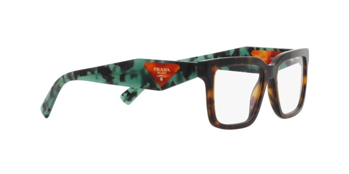 Eyeglasses Prada PR 10YV (2AU1O1) color tortoise shape square lenses demo lens
