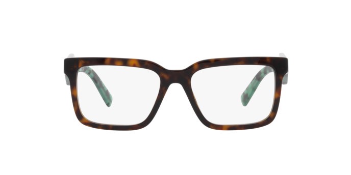 Eyeglasses Prada PR 10YV (2AU1O1) color tortoise shape square lenses demo lens