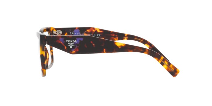 Eyeglasses Prada PR 10YV (VAU1O1) color honey tortoise shape square lenses demo lens
