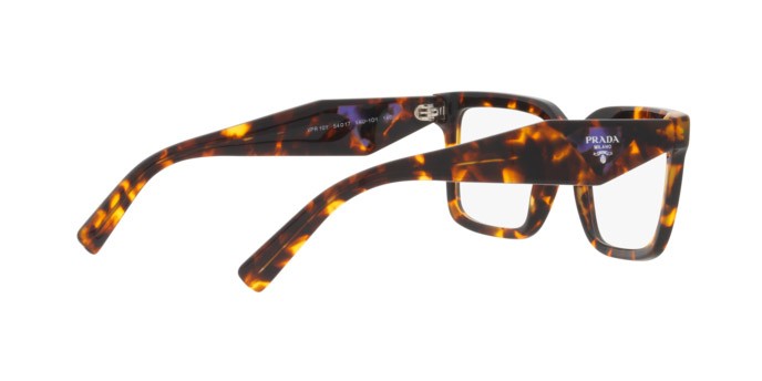 Eyeglasses Prada PR 10YV (VAU1O1) color honey tortoise shape square lenses demo lens