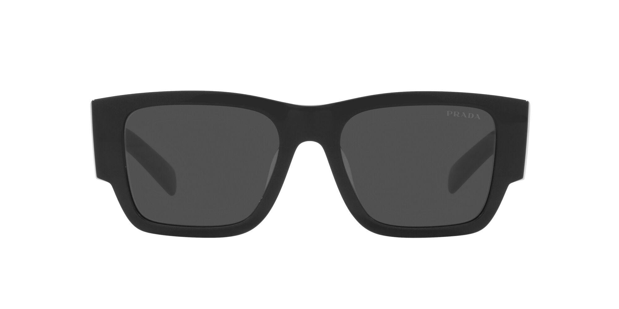 Sunglasses Prada PR 10ZS (1AB5S0) color nero shape square lenses grigio scuro
