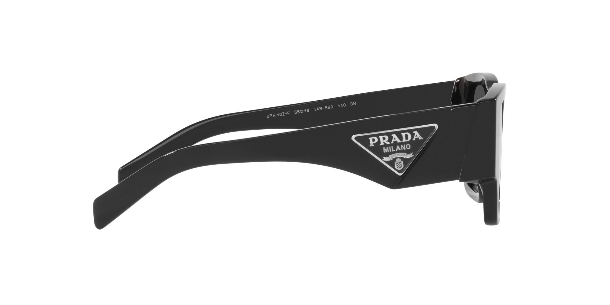 Sunglasses Prada PR 10ZS (1AB5S0) color nero shape square lenses grigio scuro