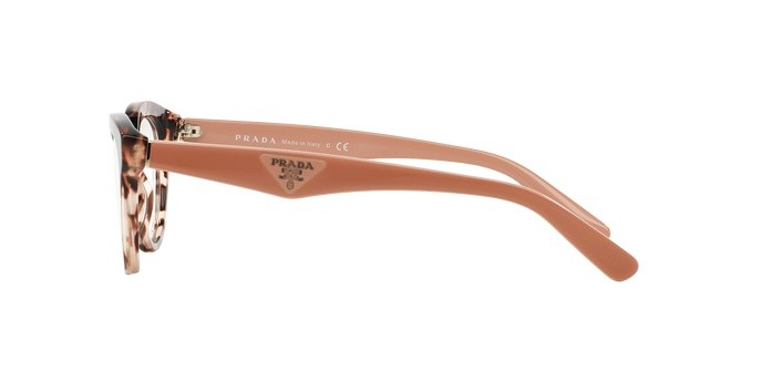 Brillen Prada Triangle PR 11RV (ROJ1O1) farbe pink havana form pantos gläser demo lens