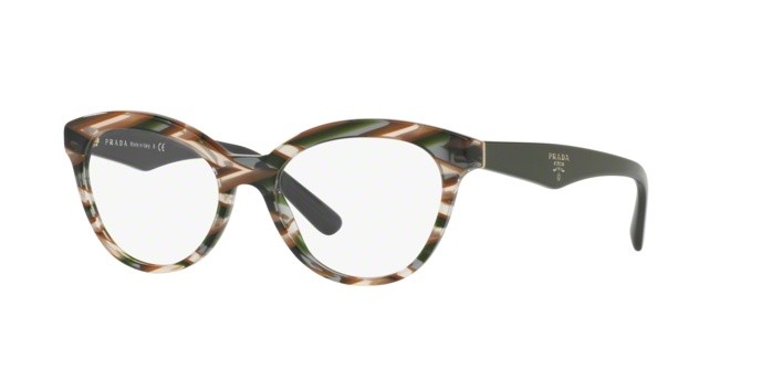 Brillen Prada Triangle PR 11RV (VAO1O1) farbe sheaves grey brown form pantos gläser demo lens