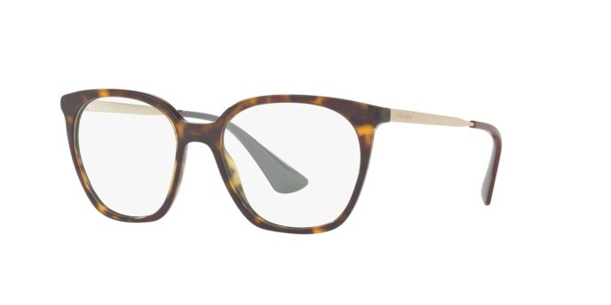 Brillen Prada PR 11TV (2AU1O1) farbe havana form quadratisch gläser demo lens