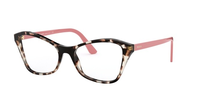 Brillen Prada PR 11XV (UAO1O1) farbe spotted opal brown form schmetterling gläser demo lens