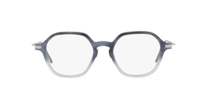 Occhiali da sole Prada PR 11YS (12B04R) colore night gradient crystal forma quadrato lenti photo clear to blue