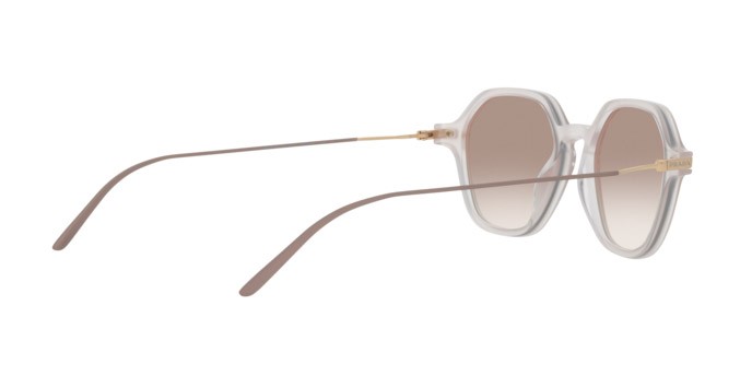 Sonnenbrillen Prada PR 11YS (16B1L0) farbe rosa opaline form quadratisch gläser trasparente sfumato marrone