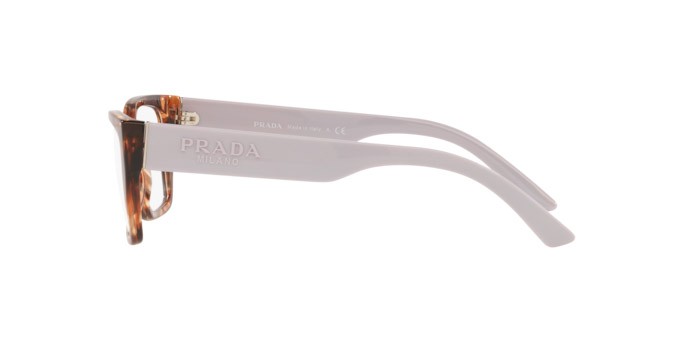 Eyeglasses Prada PR 11YV (07R1O1) color caramel tortoise shape irregular lenses demo lens