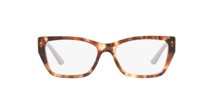 Eyeglasses Prada PR 11YV (07R1O1) color caramel tortoise shape irregular lenses demo lens