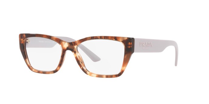 Eyeglasses Prada PR 11YV (07R1O1) color caramel tortoise shape irregular lenses demo lens