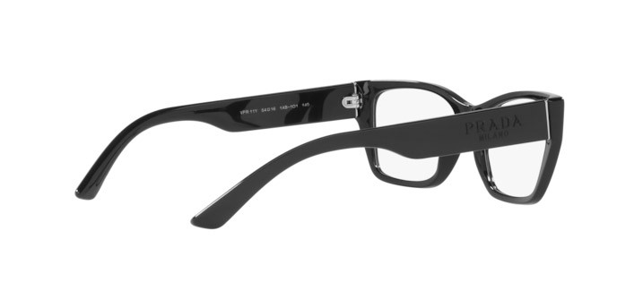 Brillen Prada PR 11YV (1AB1O1) farbe black form unregelmäßig gläser demo lens