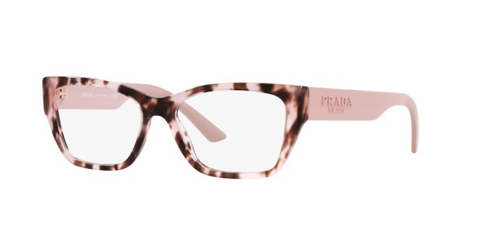 Eyeglasses Prada PR 11YV (ROJ1O1) color orchid tortoise shape irregular lenses demo lens