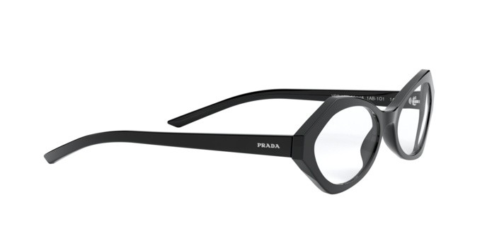 Brillen Prada Millennials PR 12XV (1AB1O1) farbe black form unregelmäßig gläser demo lens