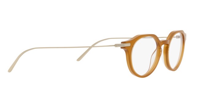 Sonnenbrillen Prada PR 12YS (15B08N) farbe opal honey form pantos gläser clear blue light filter