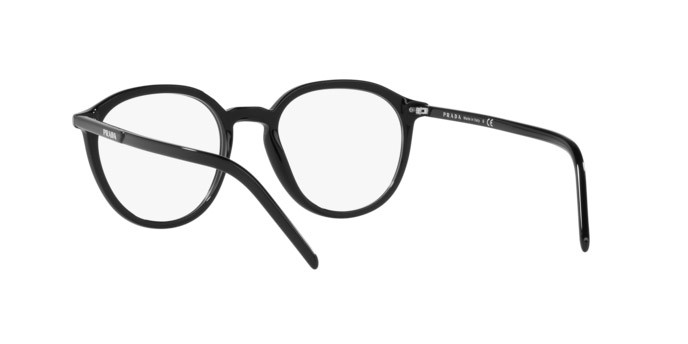 Brillen Prada PR 12YV (1AB1O1) farbe black form pantos gläser demo lens
