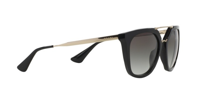 Sonnenbrillen Prada Cinema PR 13QS (1AB0A7) farbe black form unregelmäßig gläser grey gradient