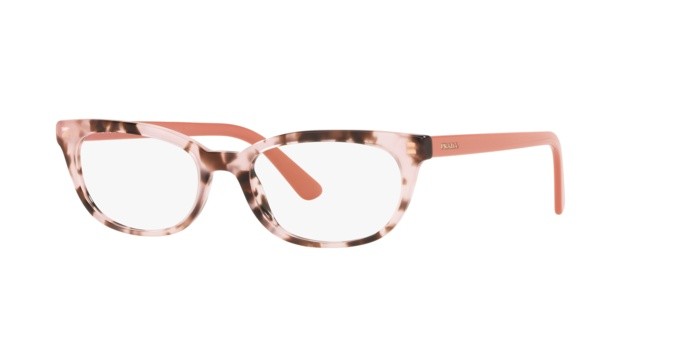 Brillen Prada Catwalk PR 13VV (ROJ1O1) farbe spotted pink form oval gläser demo lens