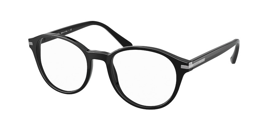 Brillen Prada PR 13WV (1AB1O1) farbe black form pantos gläser demo lens