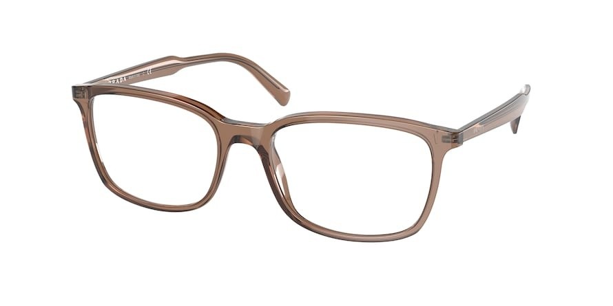 Eyeglasses Prada Conceptual PR 13XV (09F1O1) color marrone/light brown shape square lenses demo lens