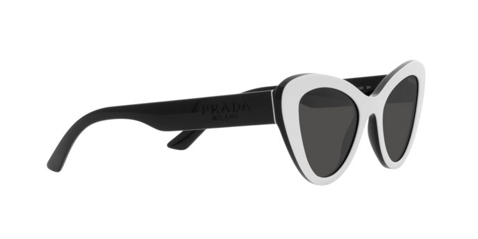 Sonnenbrillen Prada PR 13YS (10A5S0) farbe white form cat-eye gläser dark grey
