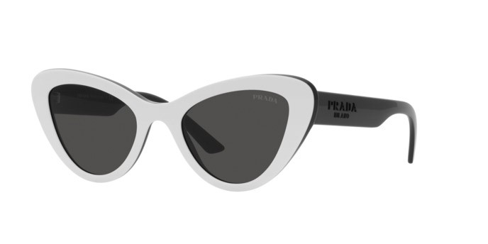 Sonnenbrillen Prada PR 13YS (10A5S0) farbe white form cat-eye gläser dark grey